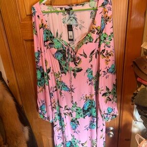 New with tags AFRM for Anthropologie Candy Pink Bouquet Dress